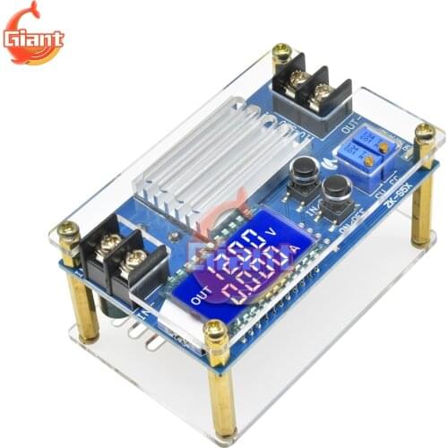 DC-DC 5A Step Up Power Supply Module Adjustable Boost Adapter CV CC Converter LCD Display with Case DC 9 -45V to 10 -50V DC 12V