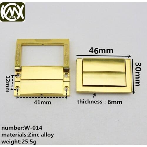 KIMXIN 10 pieces / lot Wooden box hardware accessories Jewel box lock 30*46mm Equipped with screw Exempt postage W-014 golden