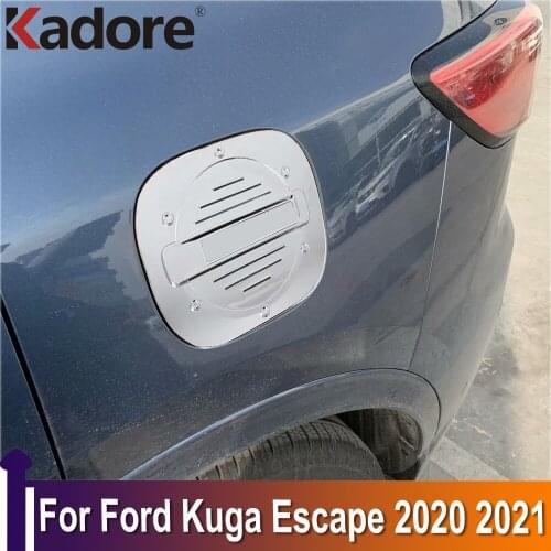 For Ford Kuga Escape 2020 2021 Chrome Car Styling Decoration Oil Fuel Tank Cap Gas Cover Sticker Trim Exterior Accessories