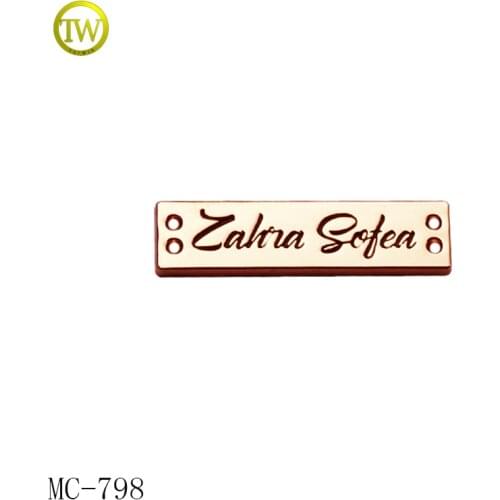 Custom gold tag Garment metal Logo label Metal Name Tags for garment