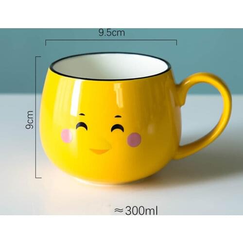 Cute cartoon animal ceramic cup happy yellow chicken pink rabbit frog bear coffee cup creative Mug office water cup