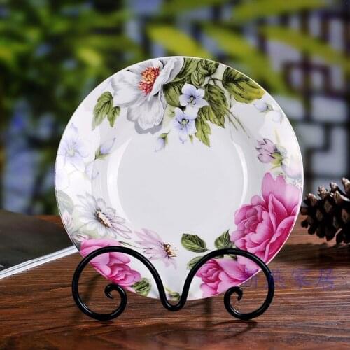 Jingdezhen Ceramics Household Bone China Dish Deep Soup Dumpling Dish Oval Fish Dish Tableware Flat Plate