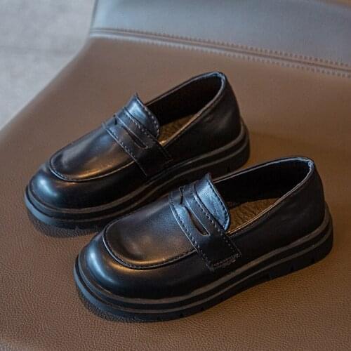 Baby Boys Leather Shoes Fashion Little & Big Kids Soft-soled Peas Performance Shoes Children Casual Size 23-36