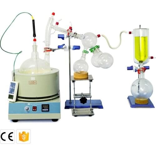 Lab Hot Scale Small Short Path Distillation Equipment 5L Short Path Distillation With Stirring Heating Mantle Include Cold trap