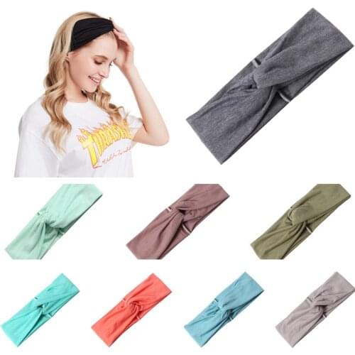 Summer hair accessories dress up cool Morandi knotted cross hairband wash face yoga sport sweat-absorbent headband for women