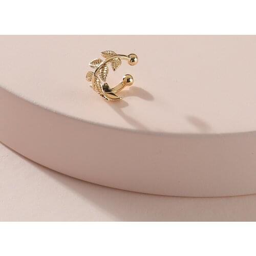 LUNA CHIAO Women Fashion Jewelry Accessories Simply Chic Style Leaf Shape Cuff Earrings