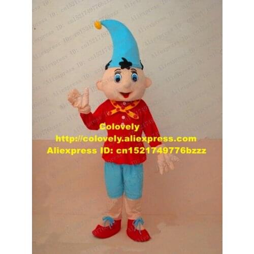 Cute Red Blue Little Boy Oui Oui Mascot Costume Mascotte Spadger Lad With Big Eyes Red Shirt Blue Pants Adult No.2370 Free Ship