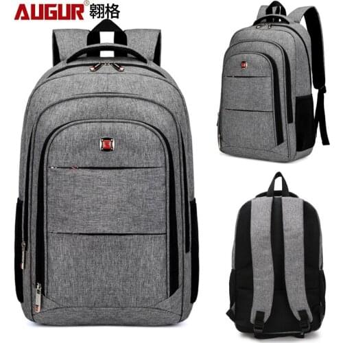 Aoge new mens Nylon business computer bag USB charging Backpack Light schoolbag multi-layer zipper practical
