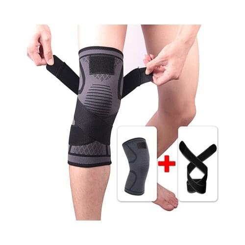 1PC Running Kneepad Men Pressurized Elastic Nylon Knee Pads Patella Support Fitness Gear Basketball Volleyball Brace Protector