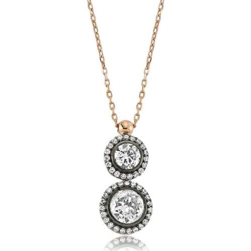 Real Silver 925 Jewelry Silver Diamond Pattern Lady Necklace