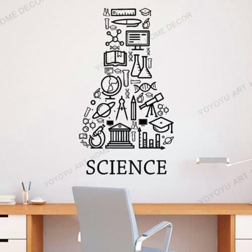 Science Education Wall Decal Vinyl Wall Sticker School Home Office Art Design Murals Classroom non-toxi Material PVC rb726