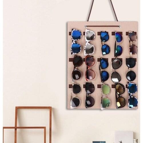 Glasses Organizer Sunglasses Organizer Storage Hanging Bag Sunglasses Eyeglasses Display Wall Mount Organizer 15 Slot Eyewear Ho