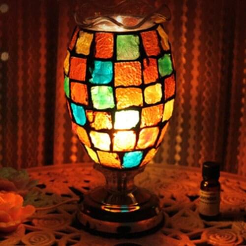Light table lamp complex antique mosaic lamp burner plug wedding light DF94