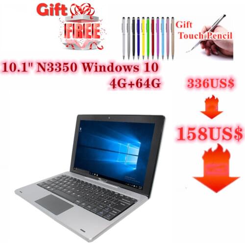 8.28 Big Promotion 10.1 Inch N3350 Windows 10 Tablet PC Dual Camera 1920 x 1200 IPS With 2in1 Tablet PC with Dock Keyboard
