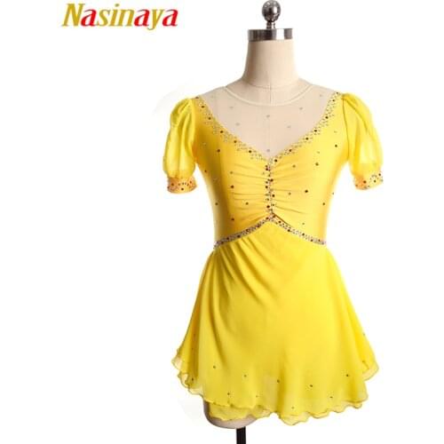 Nasinaya Figure Skating Dress Customized Competition Ice Skating Skirt for Girl Women Kids Patinaje Gymnastics Performance 127
