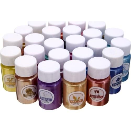 24 Colors Resin Pigment Colorful Mica Powder Epoxy Resin Dye Pearl Pigment DIY Craft Jewelry Crafts Soap Making Makeup Supplies