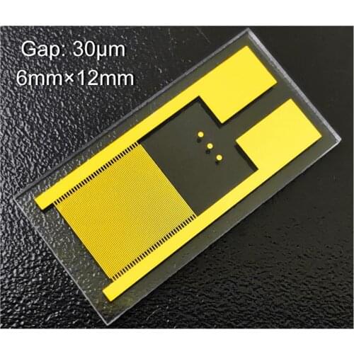 30um Transparent Interdigital Electrode Quartz Glass MEMS Gas Bioelectrochemical Sensor Photoelectric Detection