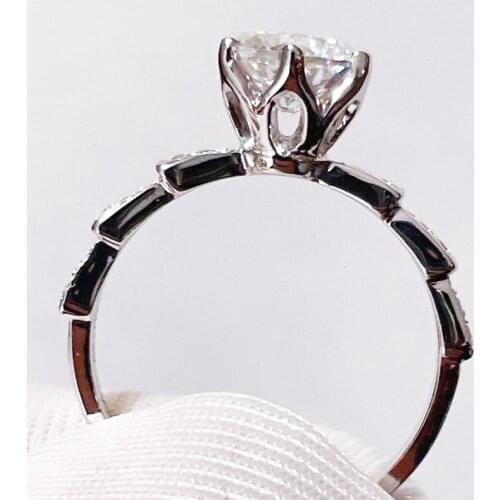 On Sale 1CT Real Moissanite Ring Diamond Snake Rings Gemstones Color D 18K White Gold Plated 925 Silver For Womens Wedding Gift