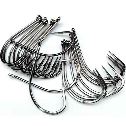 Fish Barbed Hook WholeSale By Bulk Circle Long Handle Shank Fishhooks Crooked Mouth Angling carp Fishing Tackles Pesca Jig Head