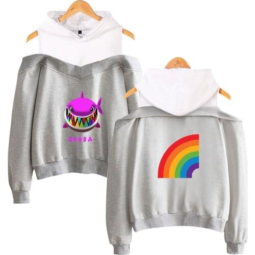 6ix9ine Gooba Hooded Hoodie Sweatshirt Cotton Long Sleeve Off-shoulder Hoodies Women Pullovers Print Casual Hip Hop Full O-neck