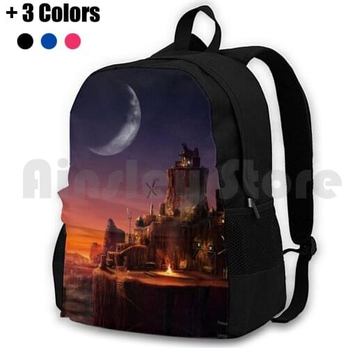 Cosmo Outdoor Hiking Backpack Riding Climbing Sports Bag Final Fantasy Fantasy Computer Games Locations Illustrated Fan Art