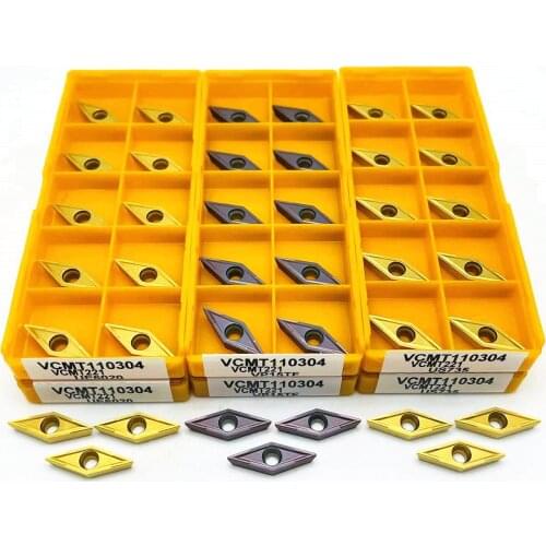 VCMT 110304 VP15TF UE6020 US735 Universal Stainless Steel Carbide Blade VCMT110304 Tungsten Carbide Lathe Tool Lathe Blade