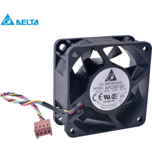 AFC0612D 60mm fan 6025 60x60x25mm 12V 0.60A 4-wire 4Pin PWM double ball bearing high volume air cooling fan