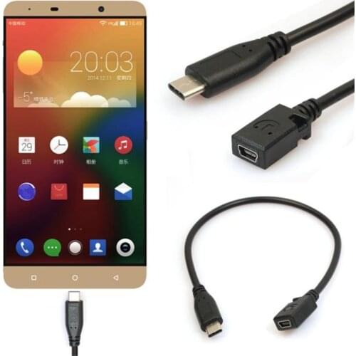 Adapter Converter High Quality Support Plug And Play Type C USB 3.1 Male to Mini USB Female Charging Data Cable Cord Adapter