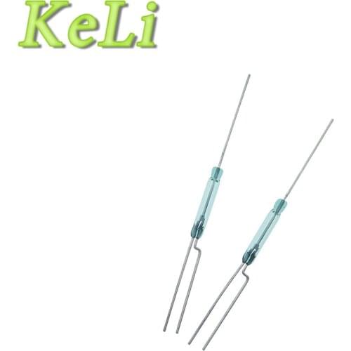 50PCS/LOT Reed Switch 2X14MM GLASS Green 3 pin normally open and normally close Low Voltage Current new