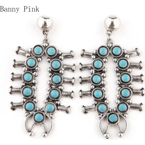 Bohemia Geo Alloy Statement Studs Earrings For Women Vintage Alloy Pendant Post Earrings Fashion Jewelry Pendientes Big Earrings