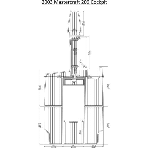 2003 Mastercraft 209 Cockpit Pad Boat EVA Teak Decking 1/4" 6mm