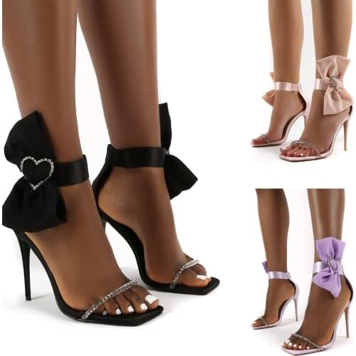 2021 New Women Shoes Gladiator Purple Butterfly-knot Sandals Sexy High heels Decoration Summer Party Dress shoes Sandals 35-42