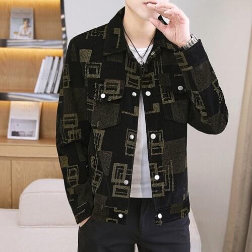 2021 Spring Corduroy Jackets Men Luxury Retro Turn Down Collar Bomber Jacket Casual Business Coats Streetwear Tops Men Clothing