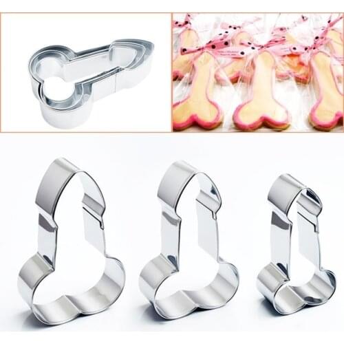 3pc/set Penis Cookie Mold Bridal Shower Bride To Be Hen Party Wedding Decoration Creative Cookies Cake Decoration DIY Tools