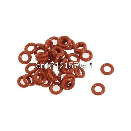 50 Pcs Silicone O Ring Seal Washers 8mm x 4mm x 2mm Red