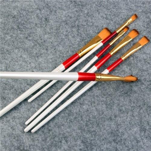 6pcs/Set,Painting Brush Oil Paint pen Nylon hair White bar Water Color Paint Brush Supplies Acrylics Art for pen Stationery