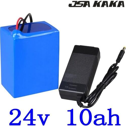 24V 10Ah electric bicycle battery 24V 250W 350W Ebike scooter battery 24v 10ah lithium battery pack with 15A BMS + 2A charger