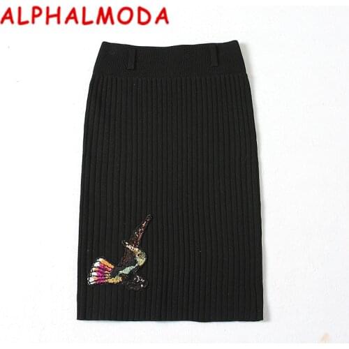 Женские трикотажные юбки ALPHALMODA China At AliExpress