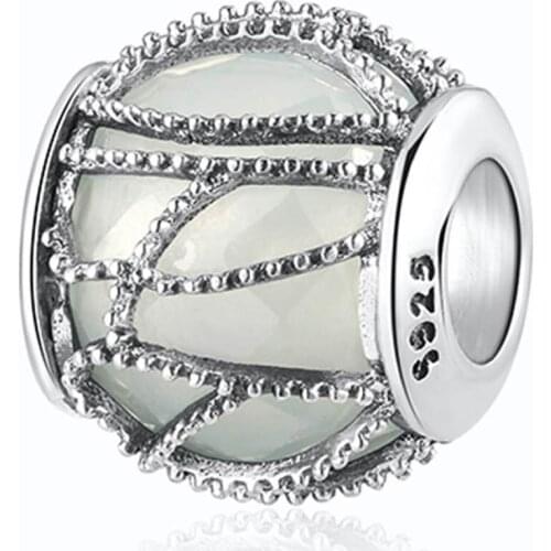 Authentic S925 Bead fit Lady Bracelet Bangle Intertwining Radiance Crystal Charm DIY Jewelry