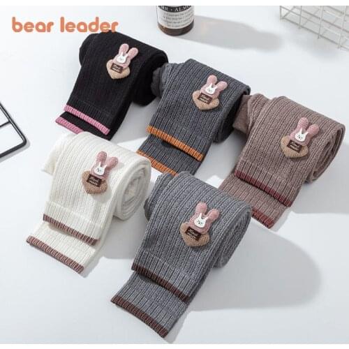 Bear Leader Kids Girls Korean Style Leggings New Fashion Spring Autumn Girl Baby Cartoon Appliques Pants Infant Casual Clothing