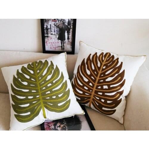 Embroidery Tree Cushion Cover 100% High-grade Cotton Pillow Case Embroidered Bohemian Style Floral Flowers Sofa Pillow Covers