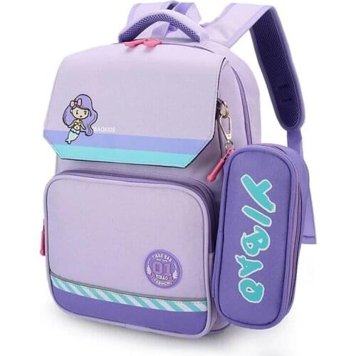 2021 New Cartoon Mermaid Children School Bags Girls Sweet Kids School Backpack Lightweight Waterproof Primary Schoolbags Big