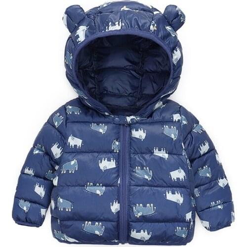 Childrens Coat Cute Baby Girls Jacket Light 2021 New Cartoon Warm Clothes Infant Outerwear for Boy Down Cotton Jacket Coat