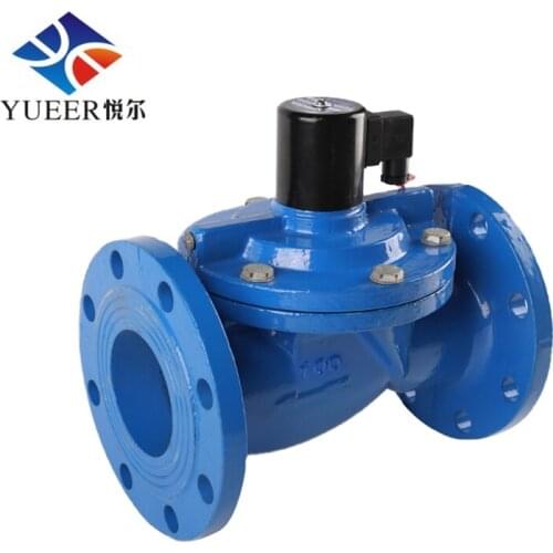 DN40Casting Blue Solenoid Valve 24V DC Pilot Operated Type Diaphragmatic Normally Closed Flange Electromagnetic Valves