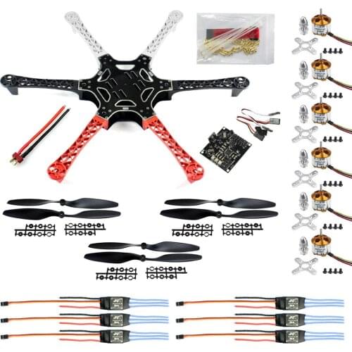 F05114-C HexaCopter ARF Drone F550 Hex-Rotor FlameWheel Kit + KK 2.3 Flight Controller ESC Motor Propeller + FS