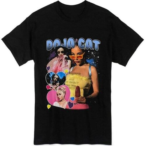 Doja Cat Hiphop Short Sleeve TShirt Men Womens Cute Graphic Tops Funny Tee Teen Girl T Shirt Black