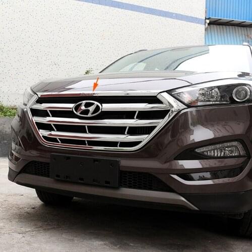 Chromed ABS Plastic Front Bonnet Hood Grill Grille Trim Cover For Hyundai Tucson 2015 2016