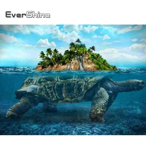 EverShine DIY Diamond Painting Sea Turtle Full Square 5D Diamond Mosaic Animal Rhinestones Embroidery Cross Stitch Handmade Gift