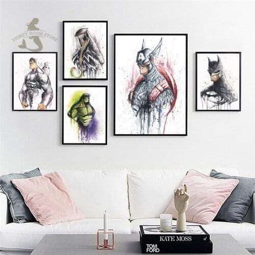 Marvel Comics Super Hero Captain America Canvas Painting Art Print Poster Picture Wall Paintings for Living Room Birthday Gift