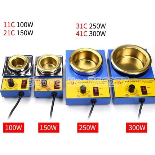 100W 150W 250W 300W Lead-free Solder Pot Soldering Desoldering Bath Titanium Plate 36mm 50mm 80mm 100mm200-480 Degree 220V